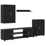 vidaXL Tv-meubelset Wandgemonteerd 4 pcs Wit Bewerkt hout