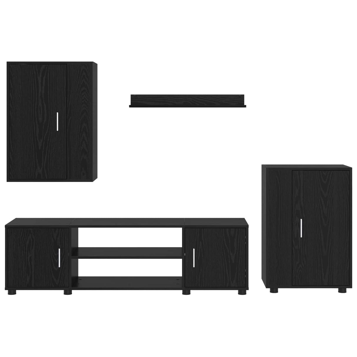 vidaXL Tv-meubelset Wandgemonteerd 4 pcs Wit Bewerkt hout