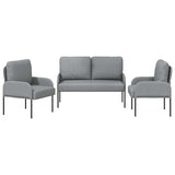 vidaXL Sofa-Sets 3 pcs Lichtgrijs 115 x 56 x 80 cm Multiplex