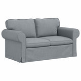 vidaXL Sofa 2 pcs Light Grey 155 x 82 x 80 cm Fabric