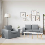 vidaXL Sofa 2 pcs Light grey 182 x 80 x 82 cm Fabric