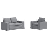 vidaXL Sofa 2 pcs Light grey 182 x 80 x 82 cm Fabric