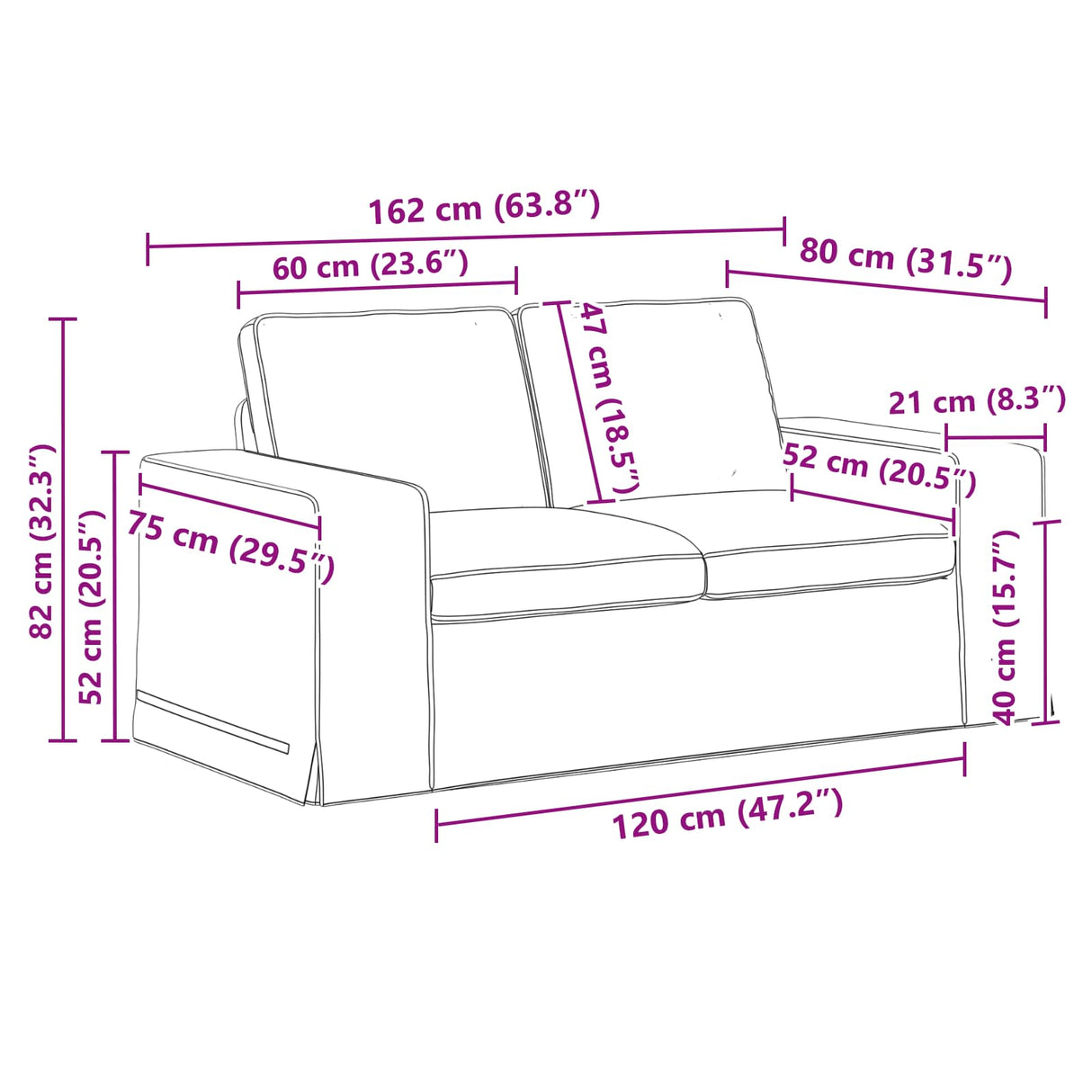 vidaXL Sofa 2 pcs Light grey 182 x 80 x 82 cm Fabric