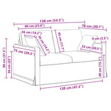 vidaXL Bankstel 2 pcs Lichtgrijs 138 x 78 x 80 cm Fluweel