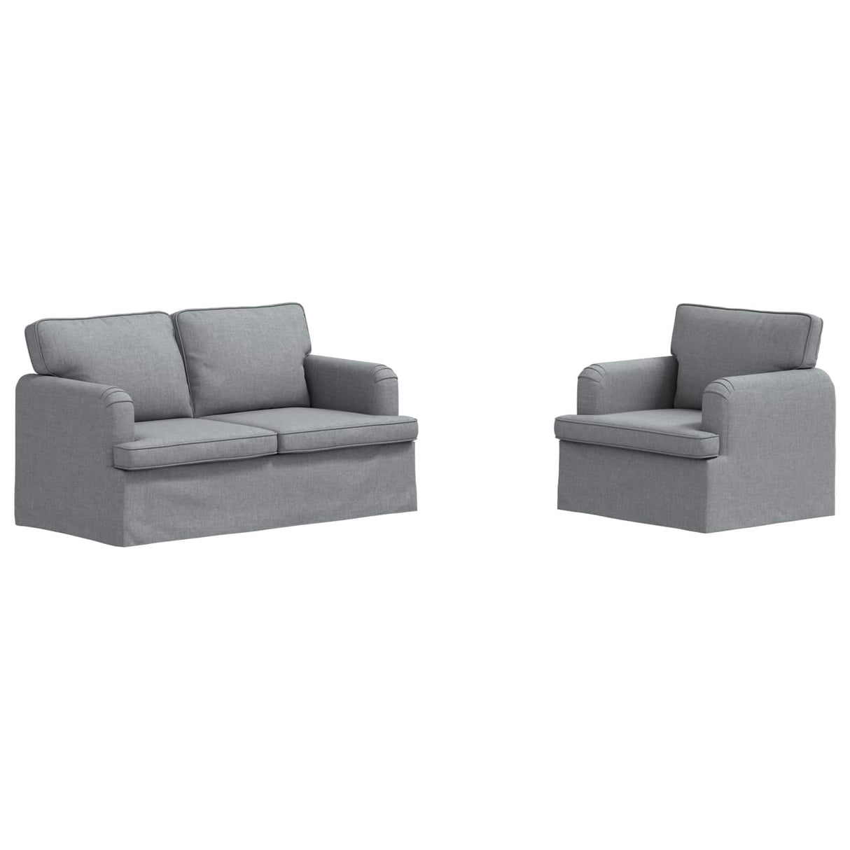 vidaXL Bank 2 pcs Lichtgrijs 144 x 80 x 85 cm Stof