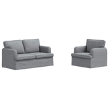 vidaXL Bank 2 pcs Lichtgrijs 144 x 80 x 85 cm Stof