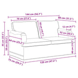 vidaXL Bank 2 pcs Lichtgrijs 144 x 80 x 85 cm Stof