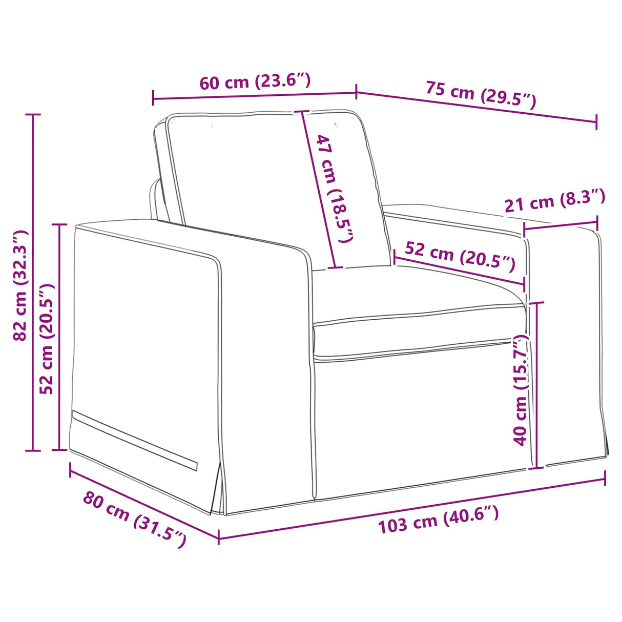 vidaXL Bank Lichtgrijs 103 x 80 x 82 cm Stof