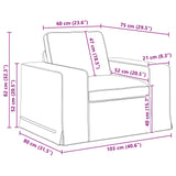 vidaXL Bank Lichtgrijs 103 x 80 x 82 cm Stof