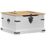 vidaXL Storage box with shelf White 78 x 78 x 45 cm Solid pine wood
