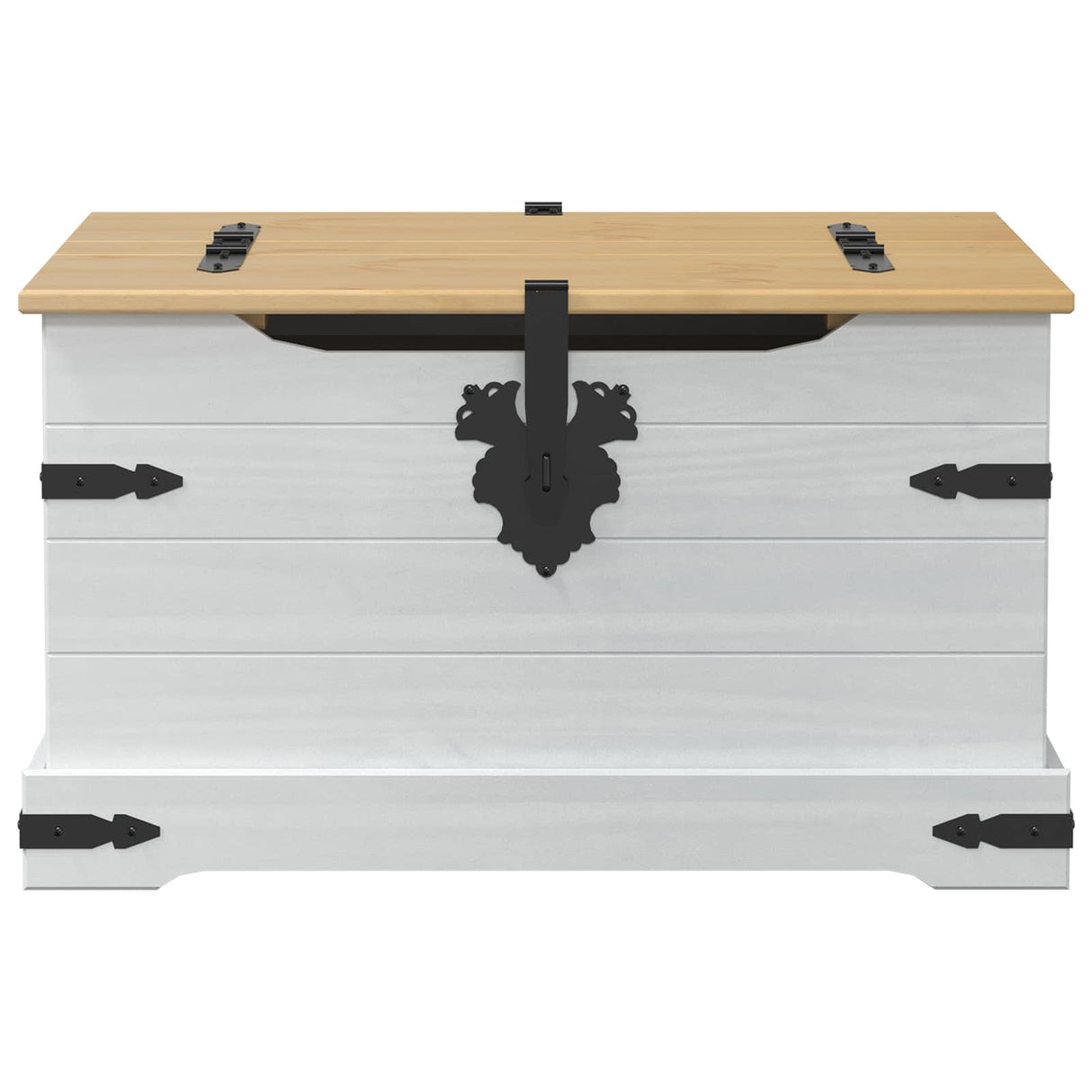 vidaXL Storage box with shelf White 78 x 78 x 45 cm Solid pine wood