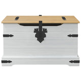 vidaXL Storage box with shelf White 78 x 78 x 45 cm Solid pine wood