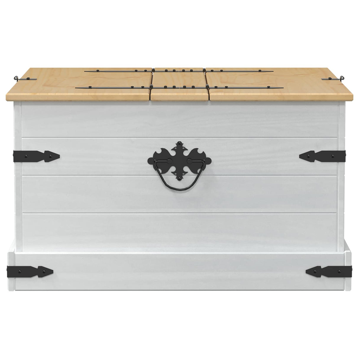 vidaXL Storage box with shelf White 78 x 78 x 45 cm Solid pine wood