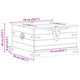 vidaXL Storage box with shelf White 78 x 78 x 45 cm Solid pine wood