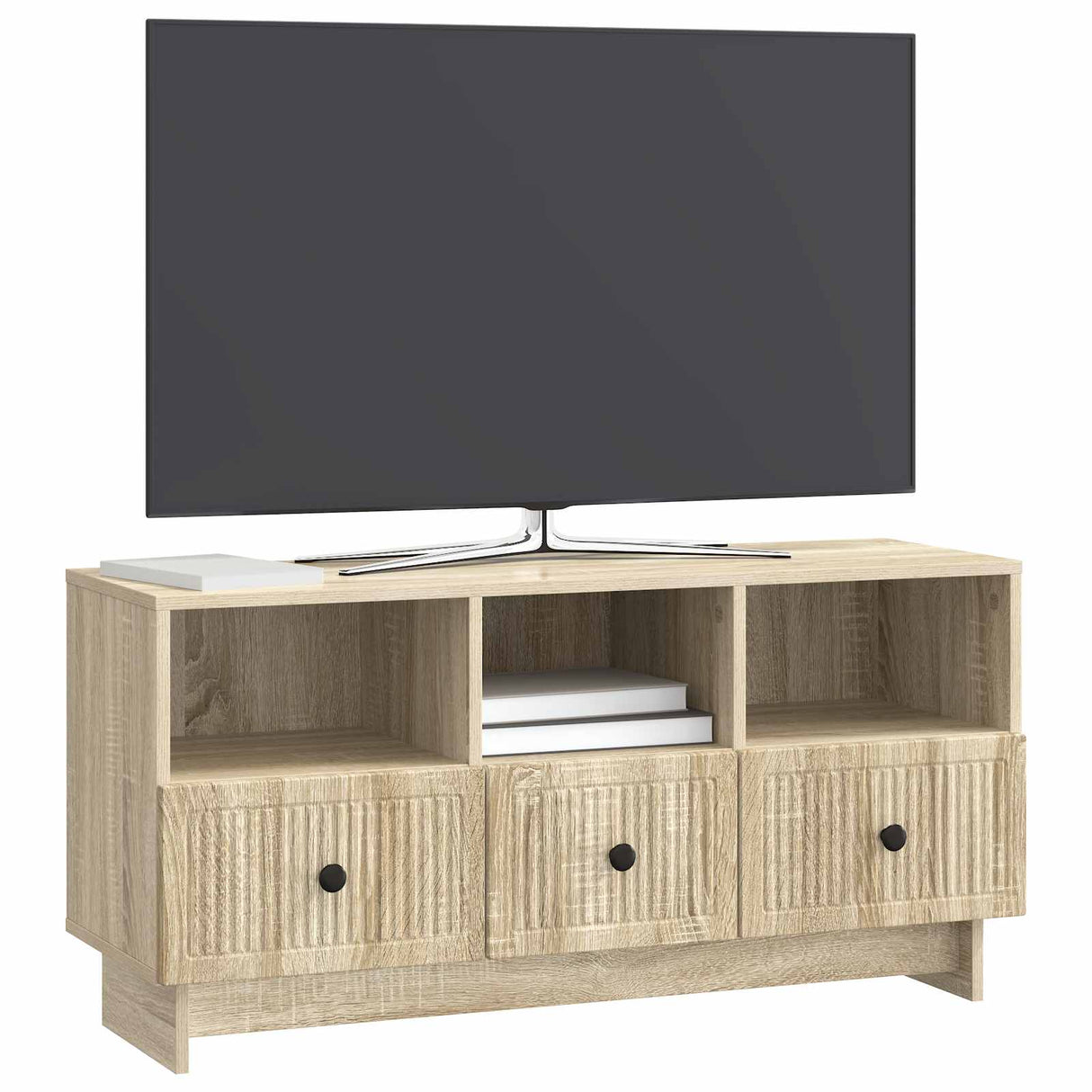 vidaXL TV Kast met lade Zwart 102 x 34,5 x 50 cm Bewerkt hout