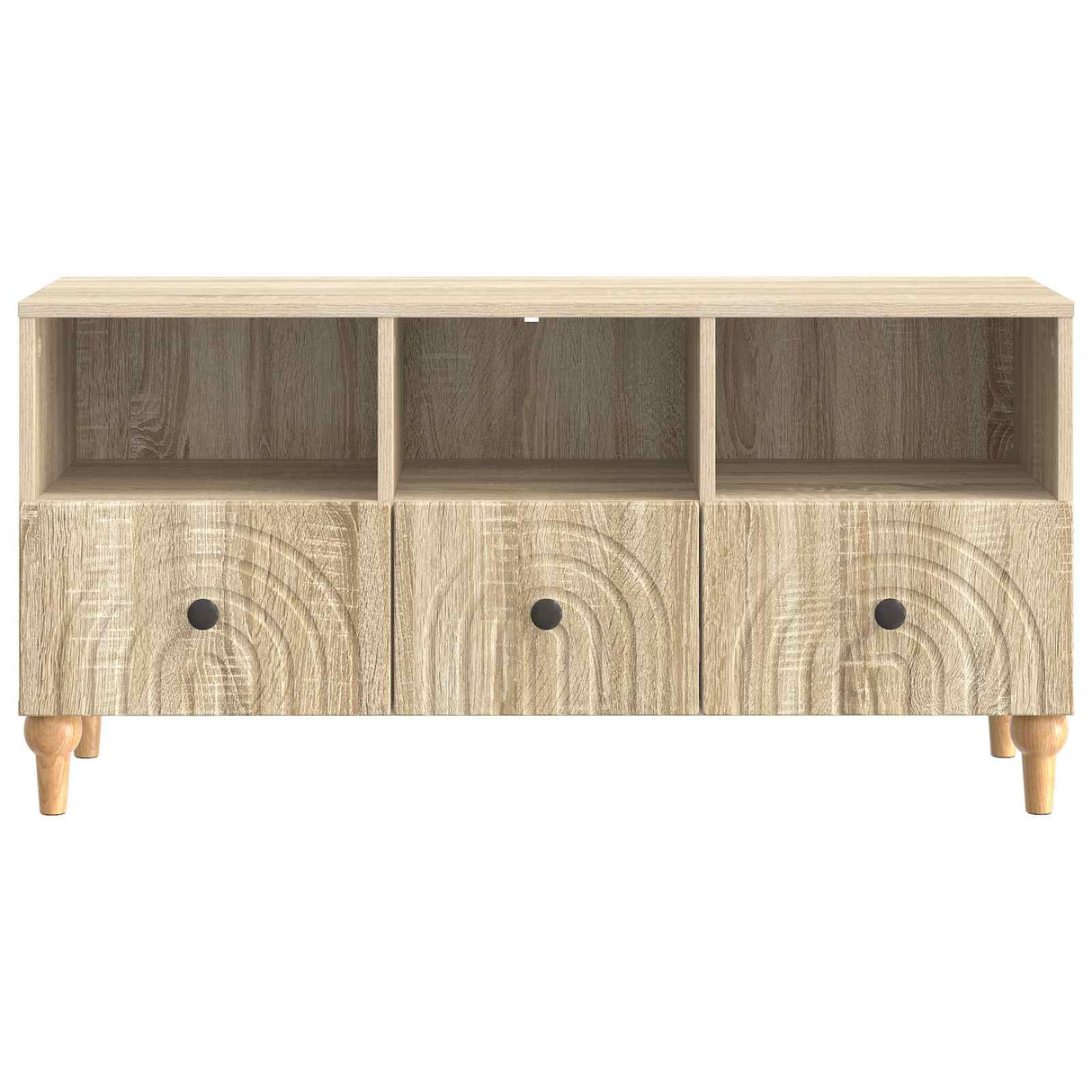 vidaXL TV Cabinet Black 102 x 34.5 x 50 cm Engineered Wood