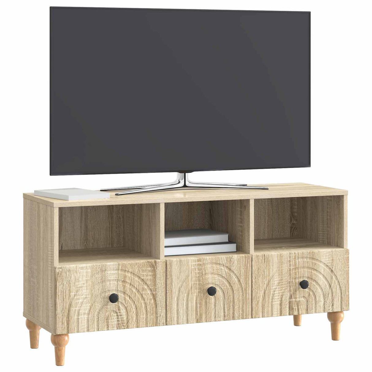vidaXL TV Cabinet Black 102 x 34.5 x 50 cm Engineered Wood