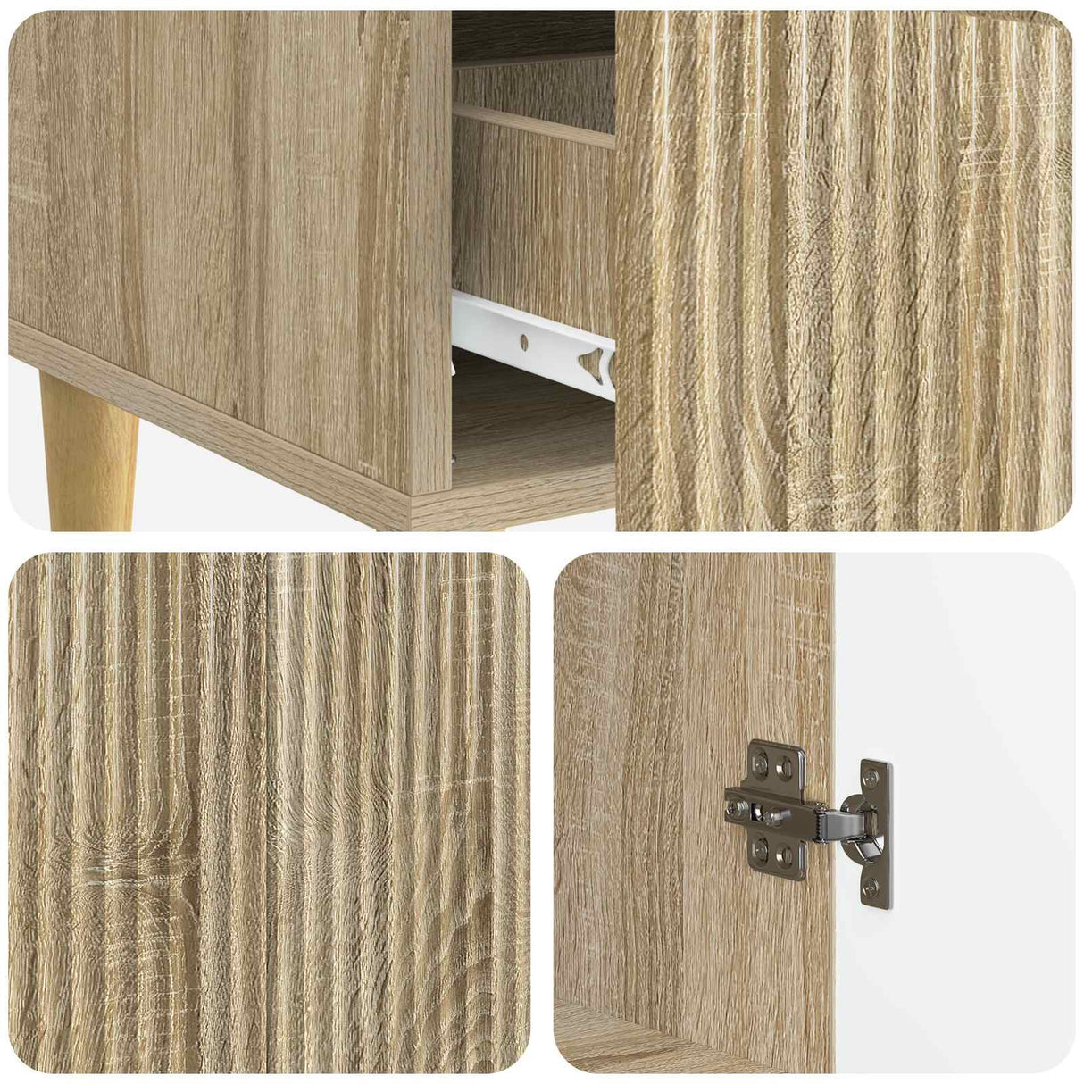 vidaXL Dressoir met lade Zwart 66 x 34,5 x 95 cm Bewerkt hout