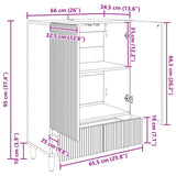 vidaXL Dressoir met lade Zwart 66 x 34,5 x 95 cm Bewerkt hout