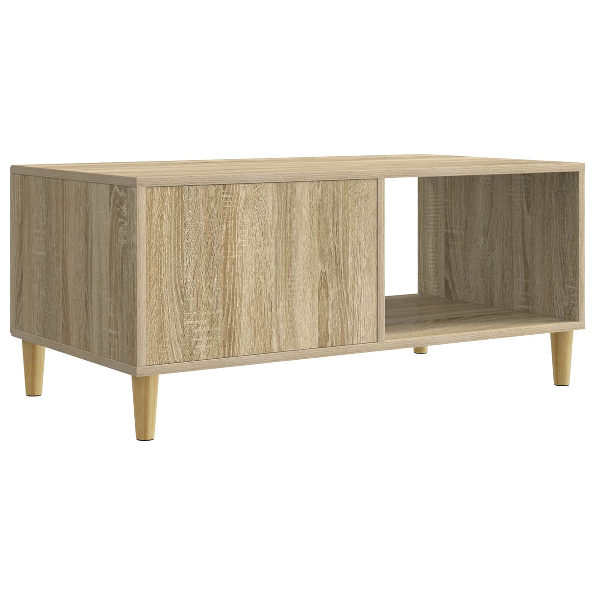vidaXL Salontafel Zwart 90 x 50 x 40 cm Bewerkt hout