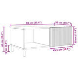 vidaXL Salontafel Zwart 90 x 50 x 40 cm Bewerkt hout
