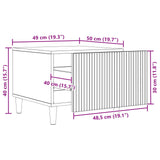 vidaXL Salontafel met lade Zwart 49 x 50 x 40 cm Bewerkt hout