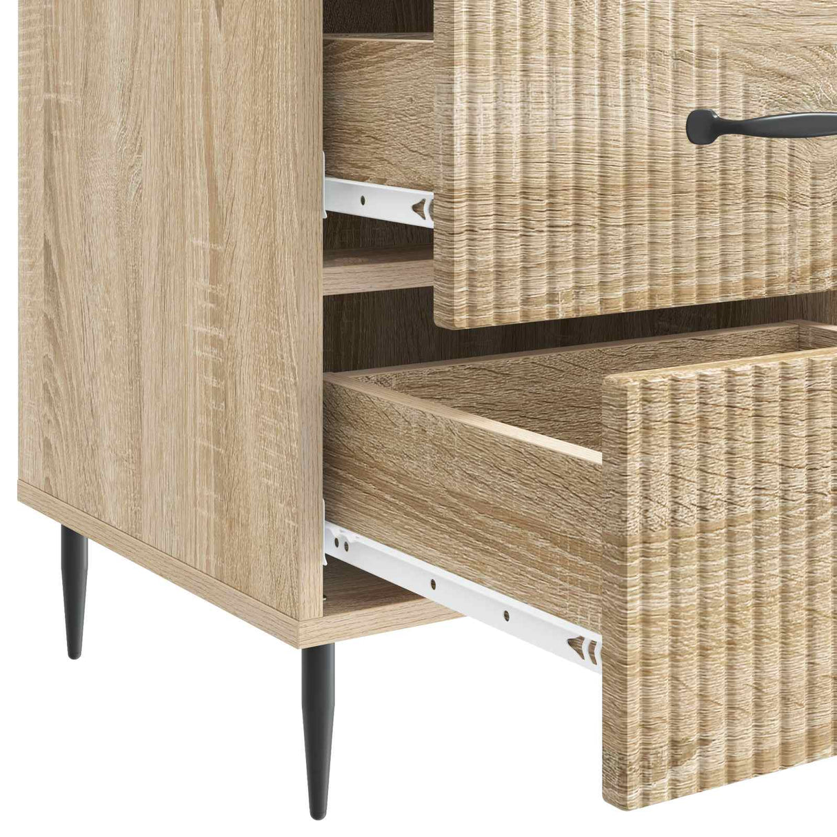 vidaXL Nachtkastje met lade Zwart 43 x 41 x 66,5 cm Bewerkt hout