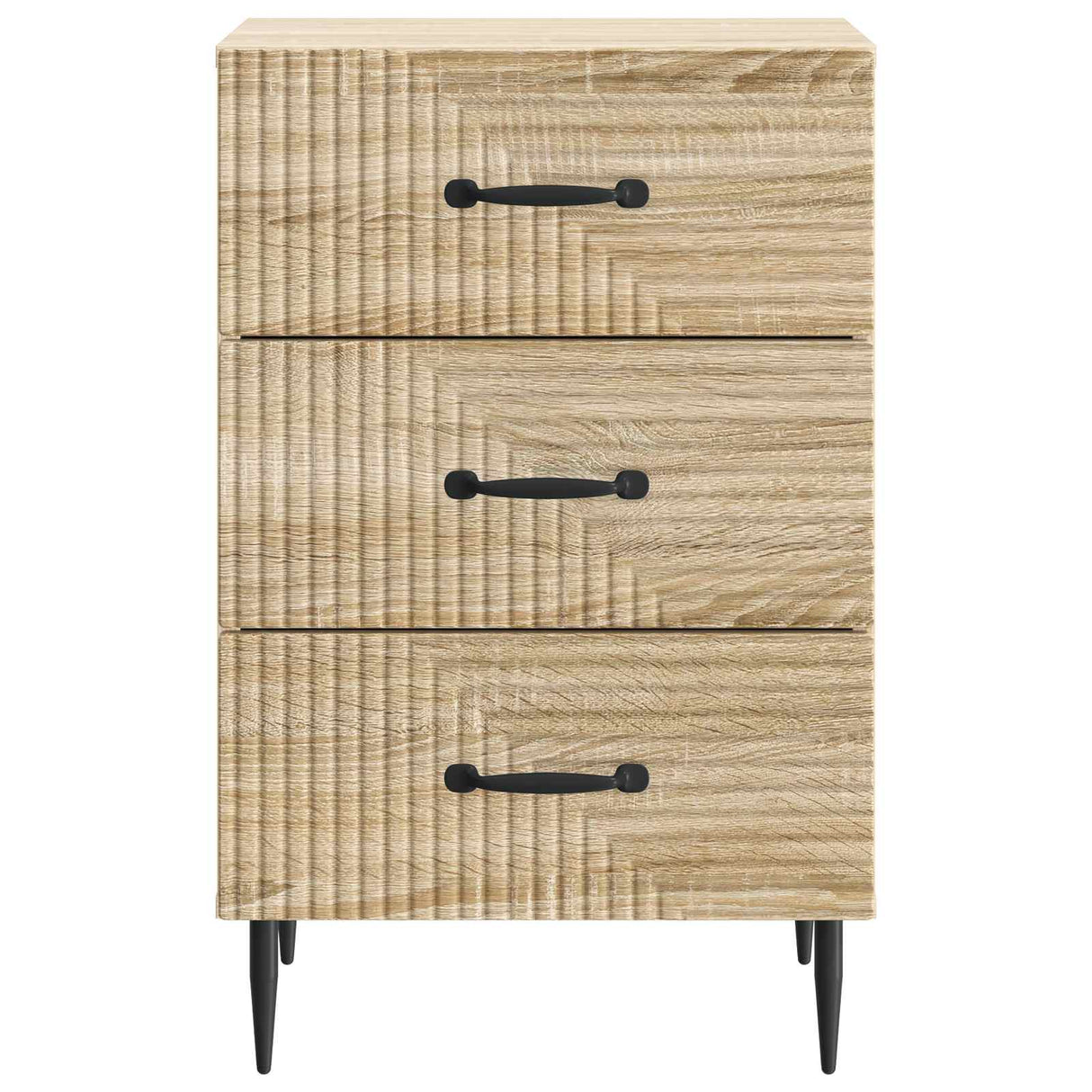 vidaXL Nachtkastje met lade Zwart 43 x 41 x 66,5 cm Bewerkt hout