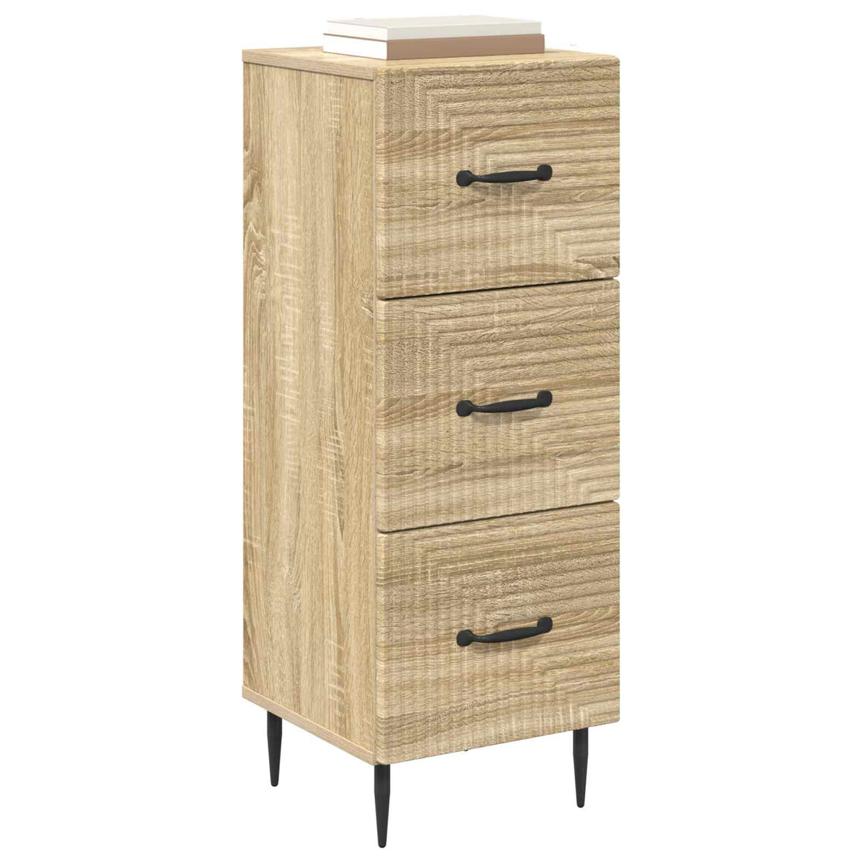 vidaXL Ladekast Zwart 33 x 34,5 x 89,5 cm Bewerkt hout