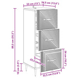 vidaXL Ladekast Zwart 33 x 34,5 x 89,5 cm Bewerkt hout