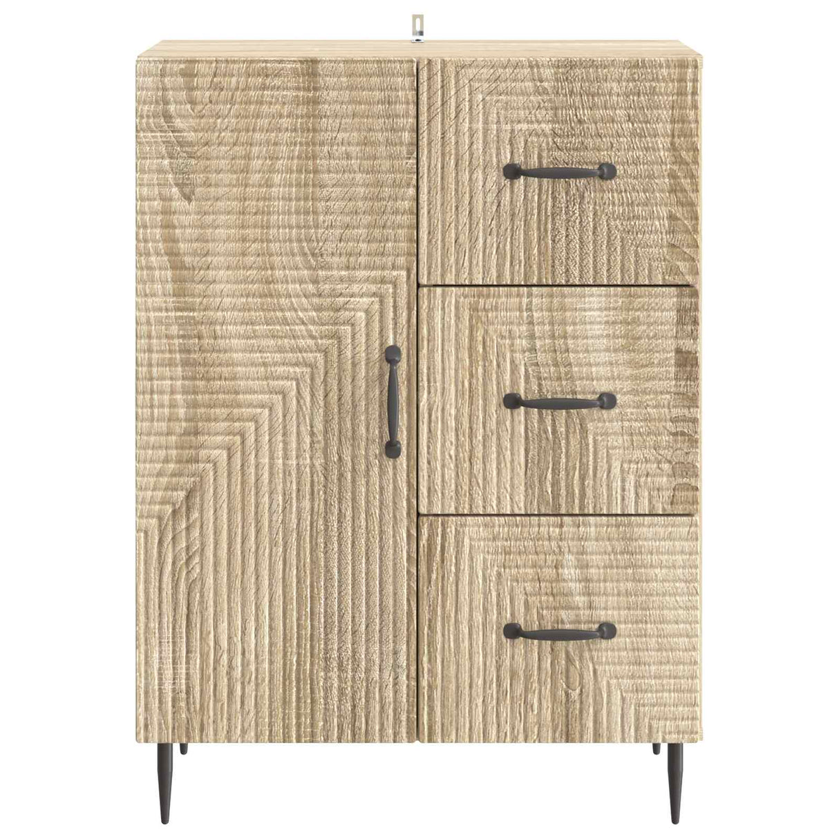 vidaXL Sideboard with Drawer Black 66 x 34.5 x 89.5 cm Engineered Wood