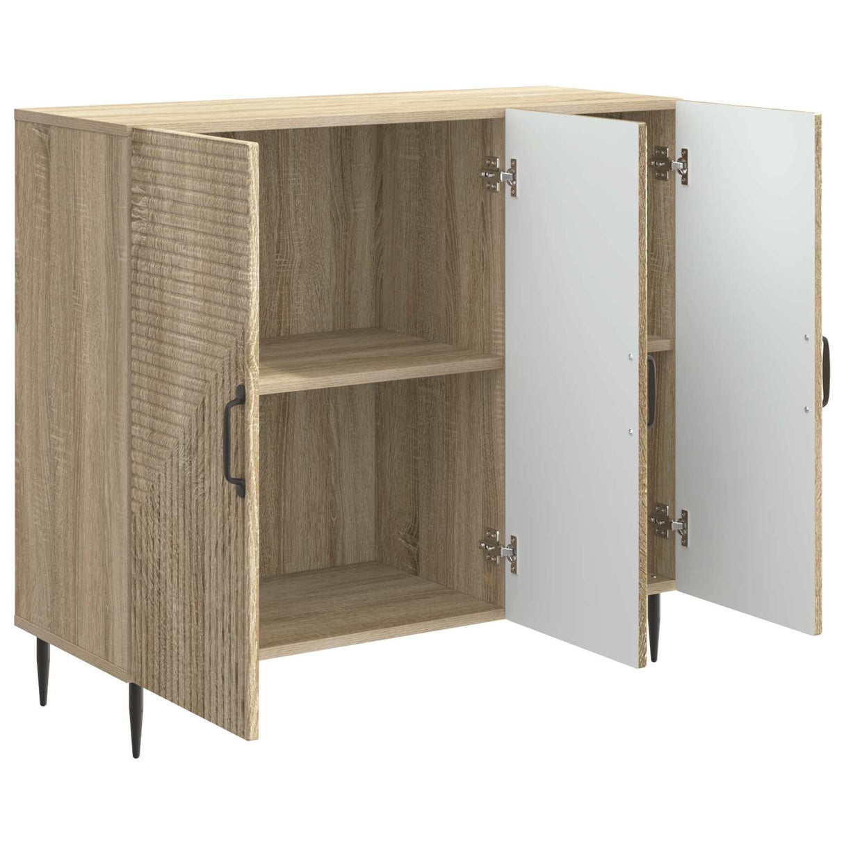 vidaXL Dressoir Zwart 89 x 34,5 x 80 cm Bewerkt hout