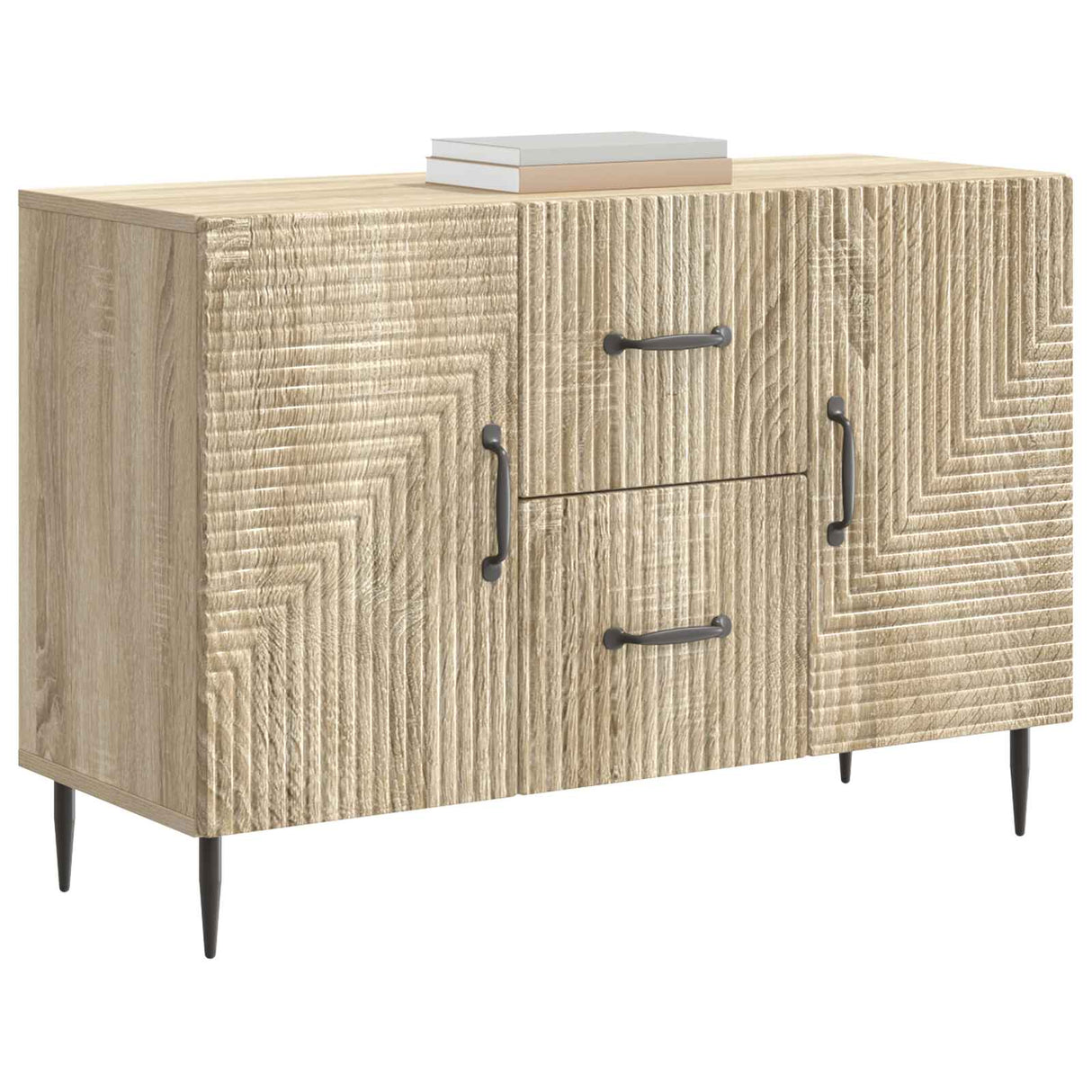 vidaXL Dressoir met lade Zwart 89 x 34,5 x 60 cm Bewerkt hout