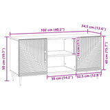 vidaXL TV Kast Zwart 102 x 34,5 x 50 cm Bewerkt hout