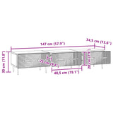 vidaXL TV Kast met lade Zwart 147 x 34,5 x 30 cm Bewerkt hout