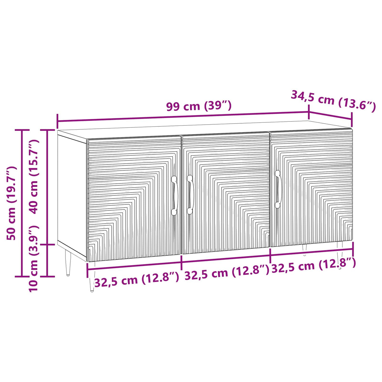 vidaXL TV Kast Zwart 99 x 34,5 x 50 cm Bewerkt hout