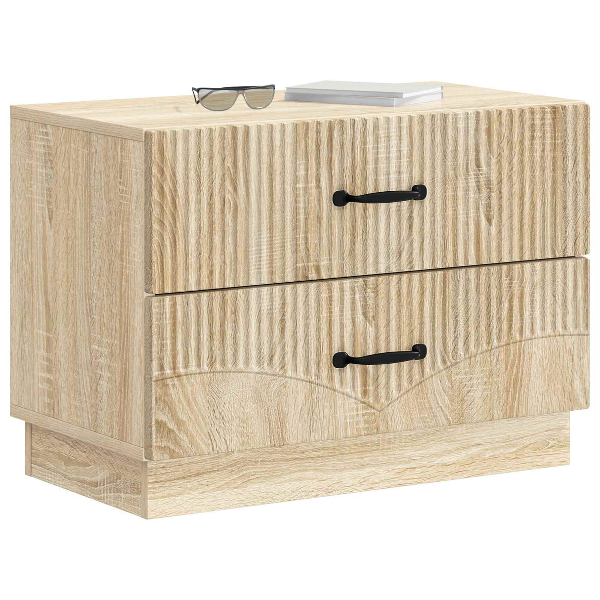 vidaXL Nachtkastje met lade Zwart 62 x 34,5 x 44,5 cm Bewerkt hout