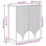 vidaXL Dressoir Zwart 66 x 34,5 x 87 cm Bewerkt hout