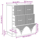 vidaXL Ladekast Zwart 66 x 34,5 x 87 cm Bewerkt hout