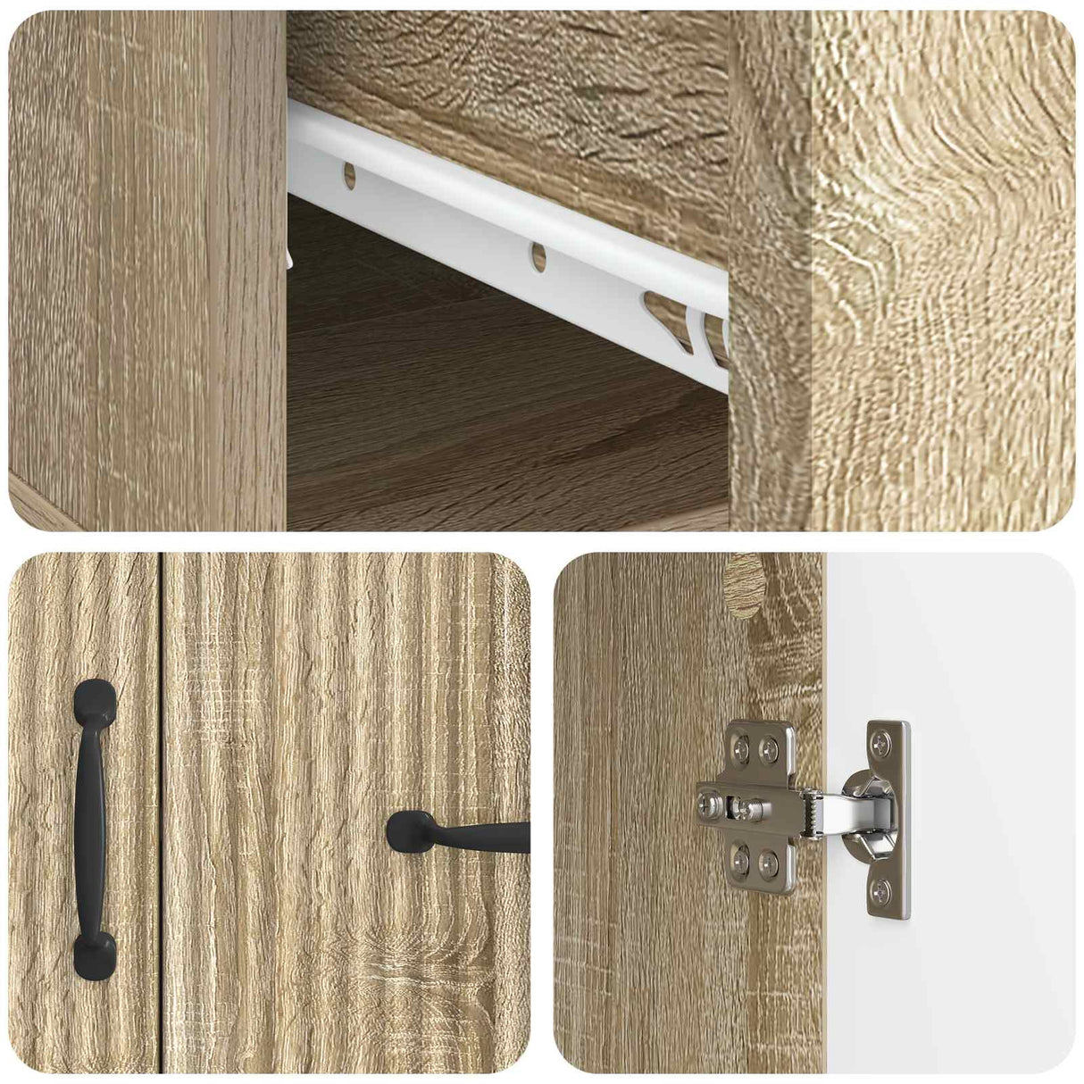 vidaXL Dressoir met lade Zwart 66 x 34,5 x 87 cm Bewerkt hout