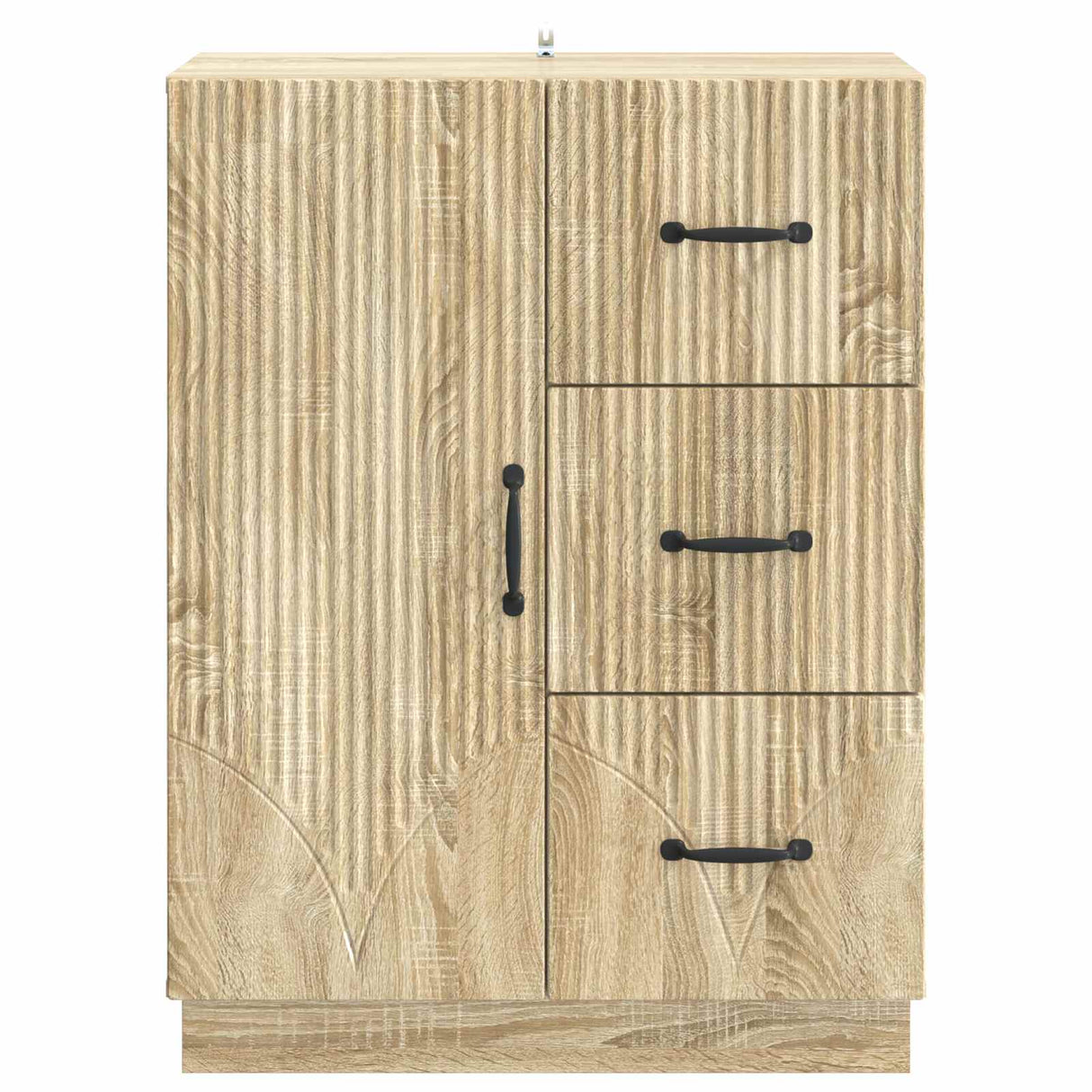 vidaXL Dressoir met lade Zwart 66 x 34,5 x 87 cm Bewerkt hout