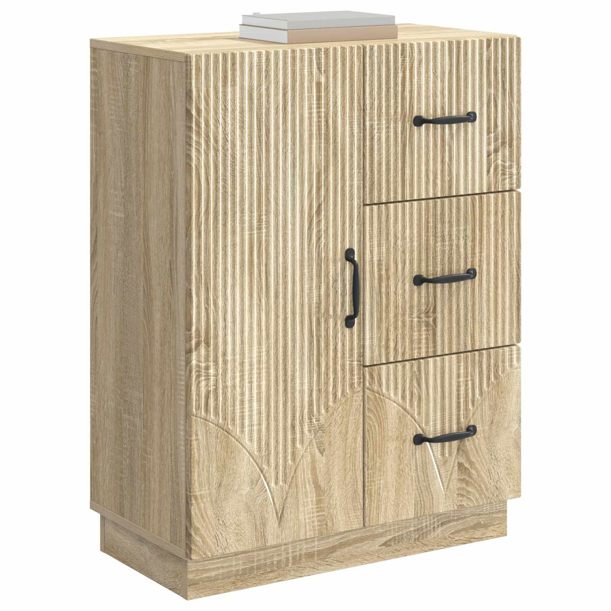 vidaXL Dressoir met lade Zwart 66 x 34,5 x 87 cm Bewerkt hout