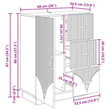 vidaXL Dressoir met lade Zwart 66 x 34,5 x 87 cm Bewerkt hout