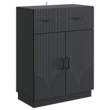 vidaXL Sideboard with Drawer Black 66 x 34.5 x 87 cm Engineered Wood
