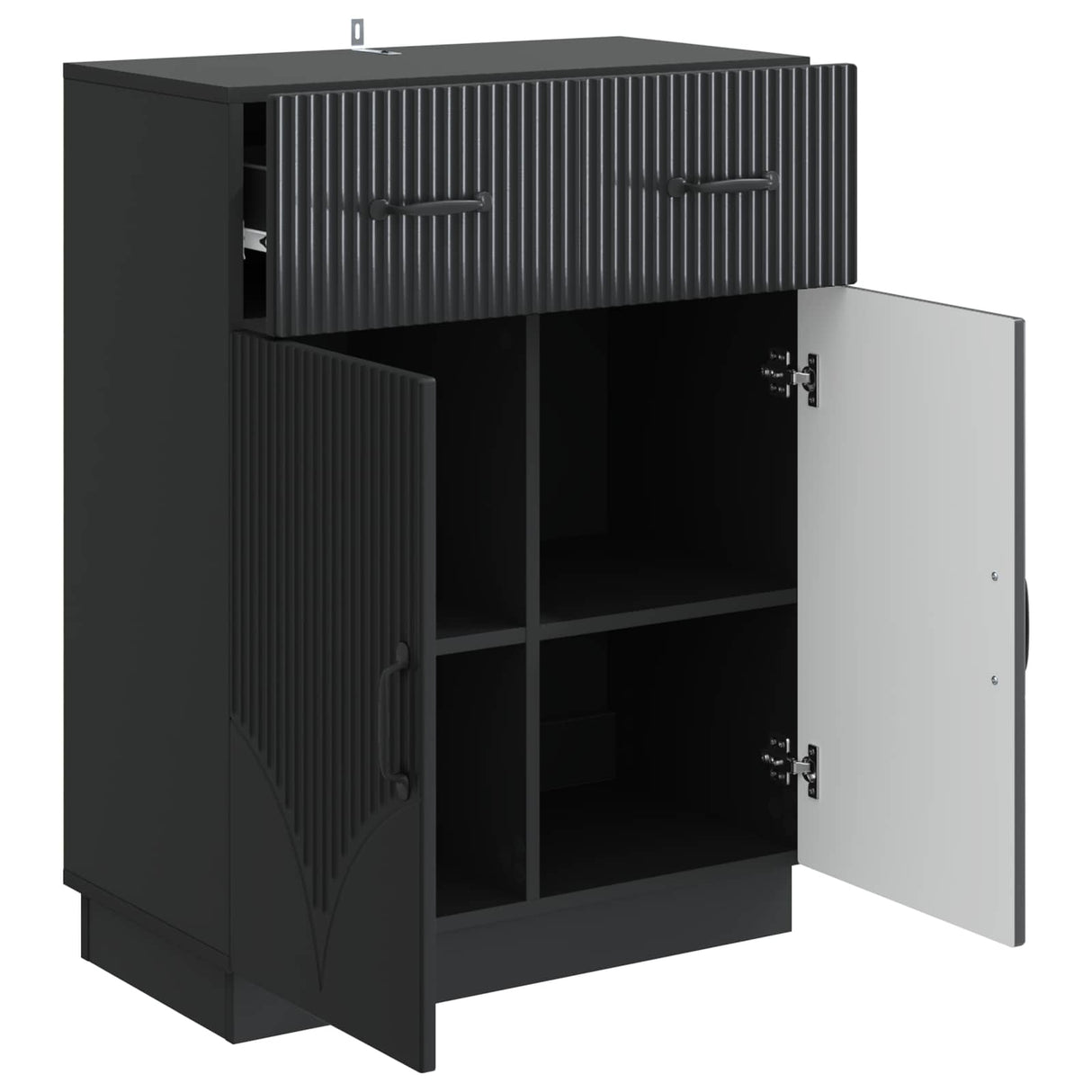 vidaXL Sideboard with Drawer Black 66 x 34.5 x 87 cm Engineered Wood