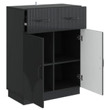 vidaXL Sideboard with Drawer Black 66 x 34.5 x 87 cm Engineered Wood
