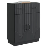 vidaXL Sideboard with Drawer Black 66 x 34.5 x 87 cm Engineered Wood