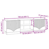 vidaXL TV Cabinet Black 150x31x47 cm Engineered Wood