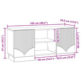 vidaXL TV Kast Zwart 102 x 34,5 x 47 cm Bewerkt hout