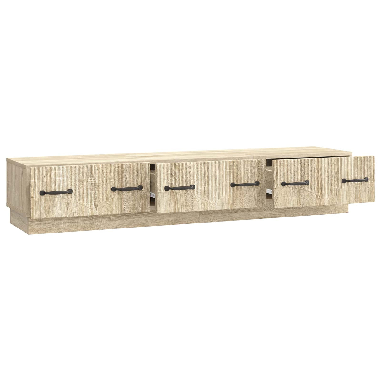 vidaXL TV Cabinet with Drawer Black 147 x 34.5 x 27 cm Engineered Wood